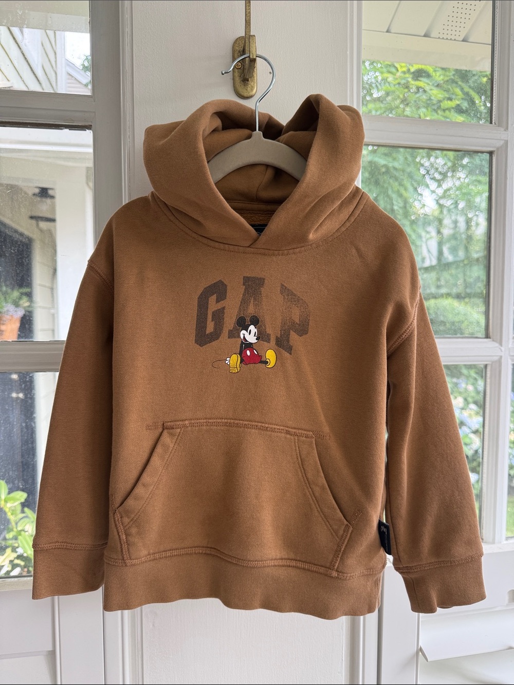 GAP Toddler Brown Hoodie with Mickey Mouse Graphic - Picture 2 of 4